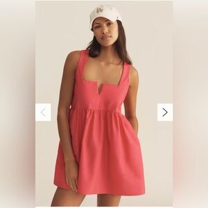 Daily Practice Sleeveless Split-Neck Mini Dress